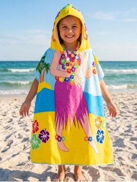 Kids Dancer Patterned Hoodie Towel